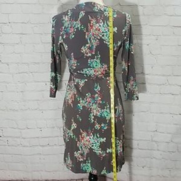 Boden Grey Floral Quarter Sleeve Dress - Picture 3 of 6
